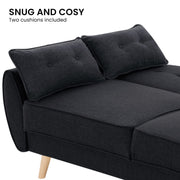 Sarantino 3 Seater Modular Linen Fabric Sofa Bed Couch Futon Suite - Black V240-SOFA-M1910-LNN-BK