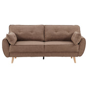 Sarantino 3 Seater Modular Linen Fabric Sofa Bed Couch Futon Suite - Brown V240-SOFA-M1910-LNN-BRN