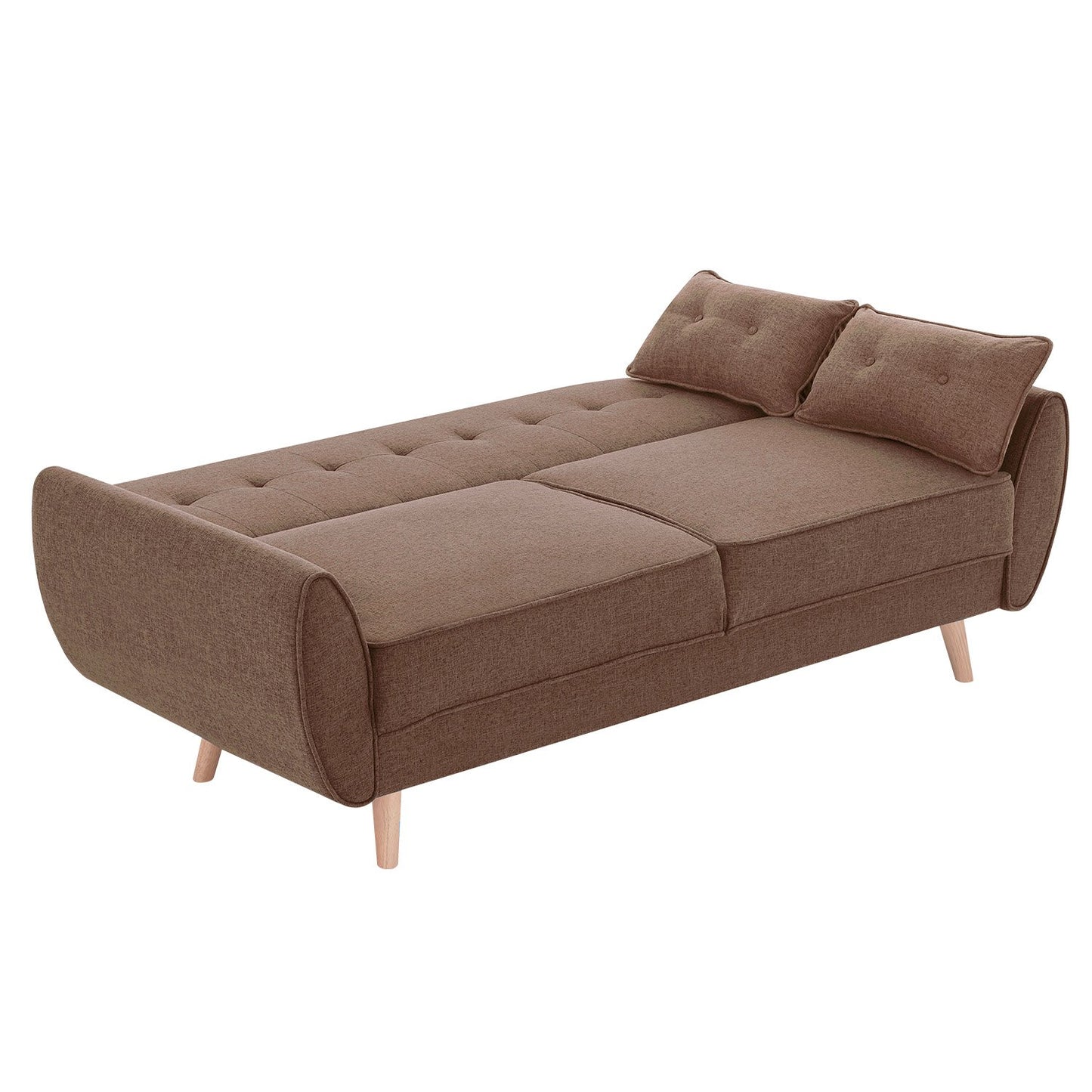 Sarantino 3 Seater Modular Linen Fabric Sofa Bed Couch Futon Suite - Brown V240-SOFA-M1910-LNN-BRN
