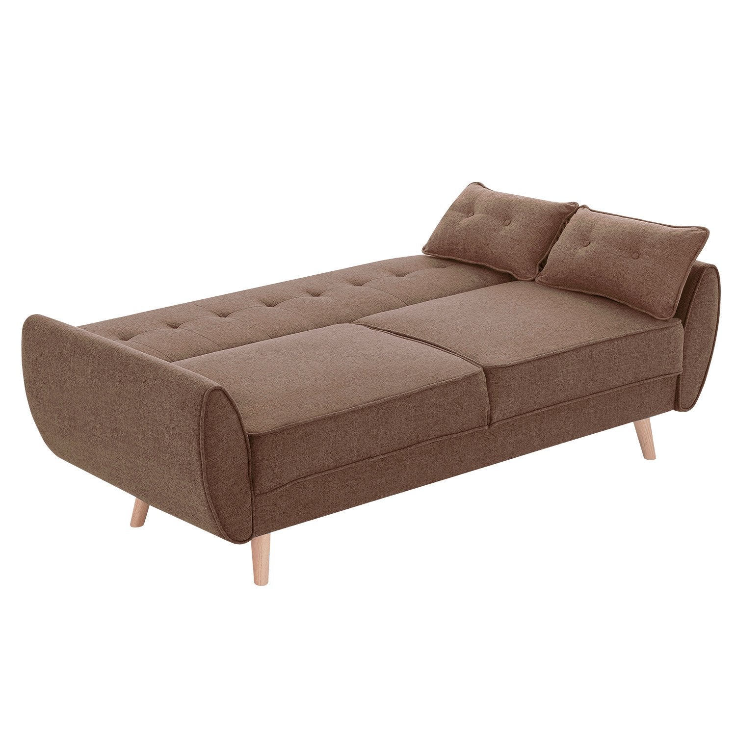 Sarantino 3 Seater Modular Linen Fabric Sofa Bed Couch Futon Suite - Brown V240-SOFA-M1910-LNN-BRN