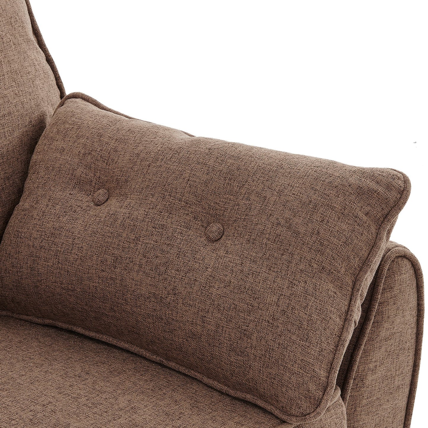 Sarantino 3 Seater Modular Linen Fabric Sofa Bed Couch Futon Suite - Brown V240-SOFA-M1910-LNN-BRN