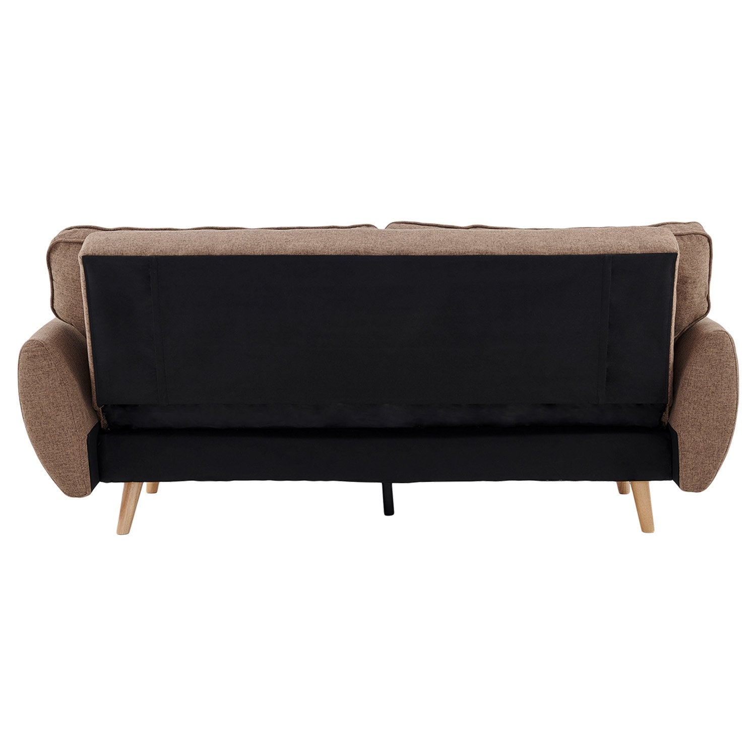 Sarantino 3 Seater Modular Linen Fabric Sofa Bed Couch Futon Suite - Brown V240-SOFA-M1910-LNN-BRN