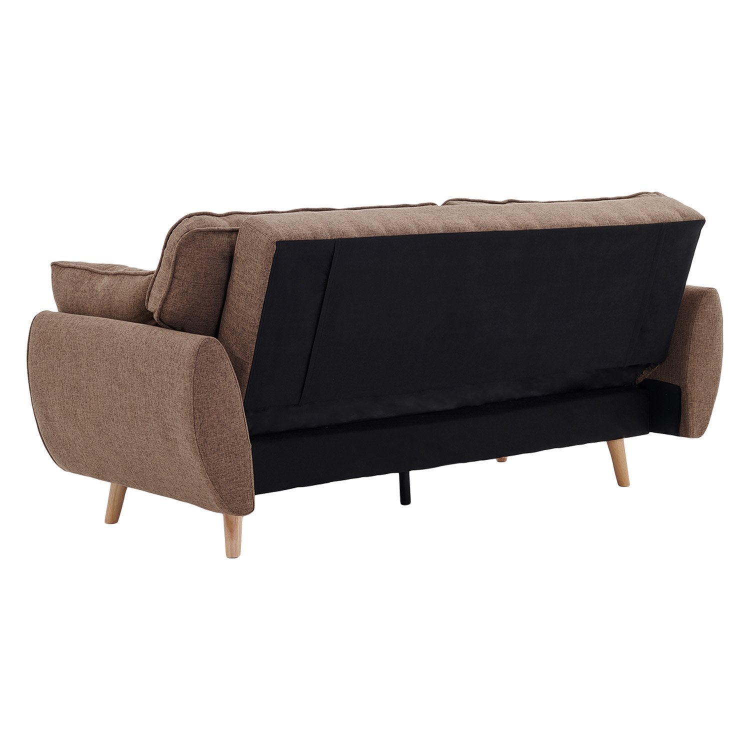 Sarantino 3 Seater Modular Linen Fabric Sofa Bed Couch Futon Suite - Brown V240-SOFA-M1910-LNN-BRN