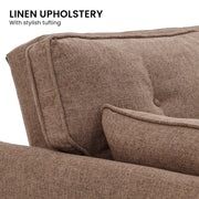 Sarantino 3 Seater Modular Linen Fabric Sofa Bed Couch Futon Suite - Brown V240-SOFA-M1910-LNN-BRN