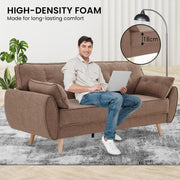Sarantino 3 Seater Modular Linen Fabric Sofa Bed Couch Futon Suite - Brown V240-SOFA-M1910-LNN-BRN