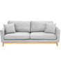 Sarantino 3 Seater Faux Velvet Sofa Bed Couch Furniture Light Grey V240-SOFA-M20-SUE-LGY