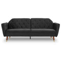 Sarantino Faux Velvet Tufted Sofa Bed Couch Futon - Black V240-SOFA-M2540-SUE-BK