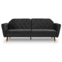 Sarantino Faux Velvet Tufted Sofa Bed Couch Futon - Black V240-SOFA-M2540-SUE-BK