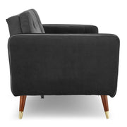 Sarantino Faux Velvet Tufted Sofa Bed Couch Futon - Black V240-SOFA-M2540-SUE-BK