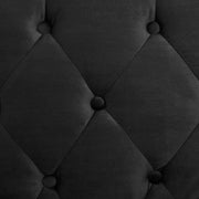 Sarantino Faux Velvet Tufted Sofa Bed Couch Futon - Black V240-SOFA-M2540-SUE-BK