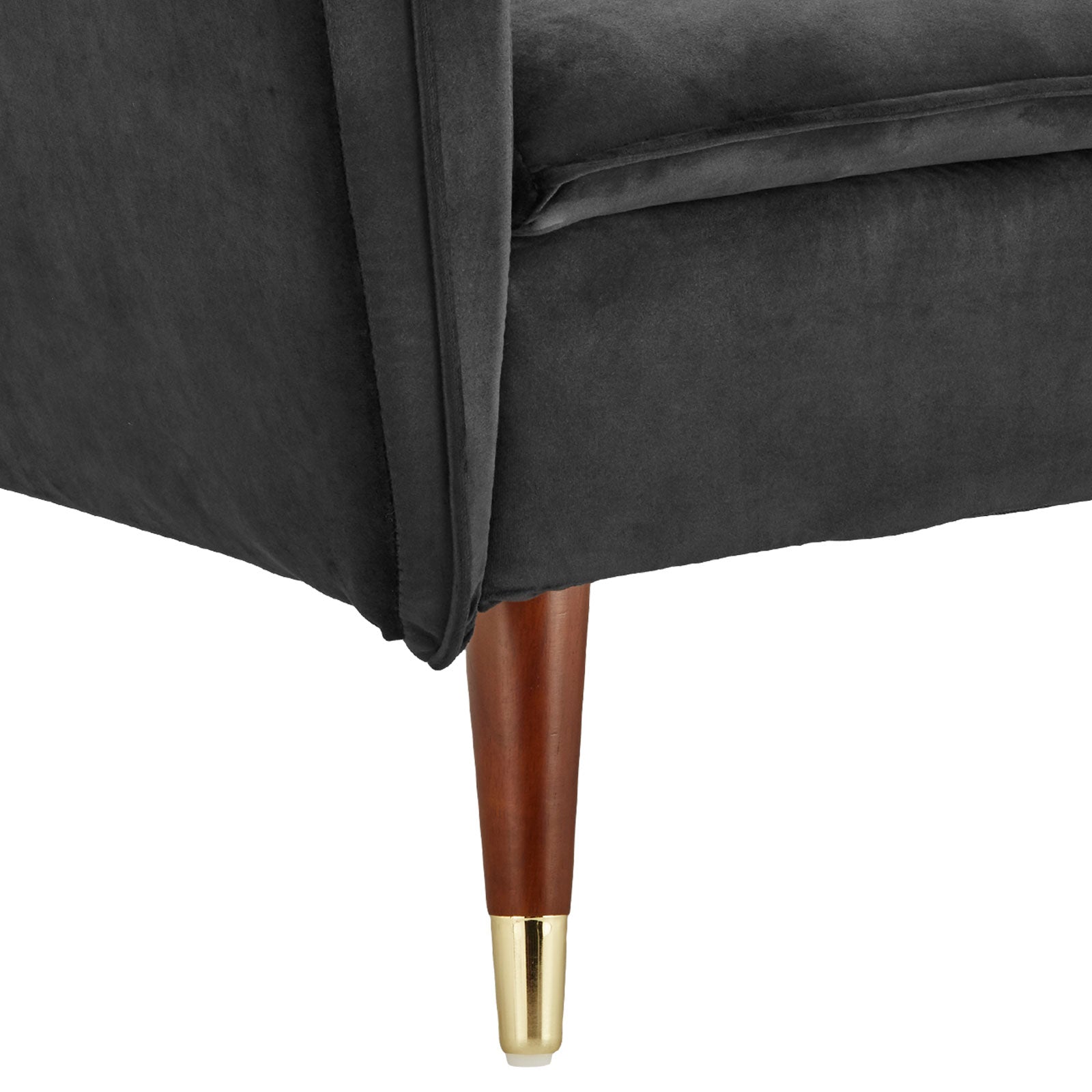 Sarantino Faux Velvet Tufted Sofa Bed Couch Futon - Black V240-SOFA-M2540-SUE-BK