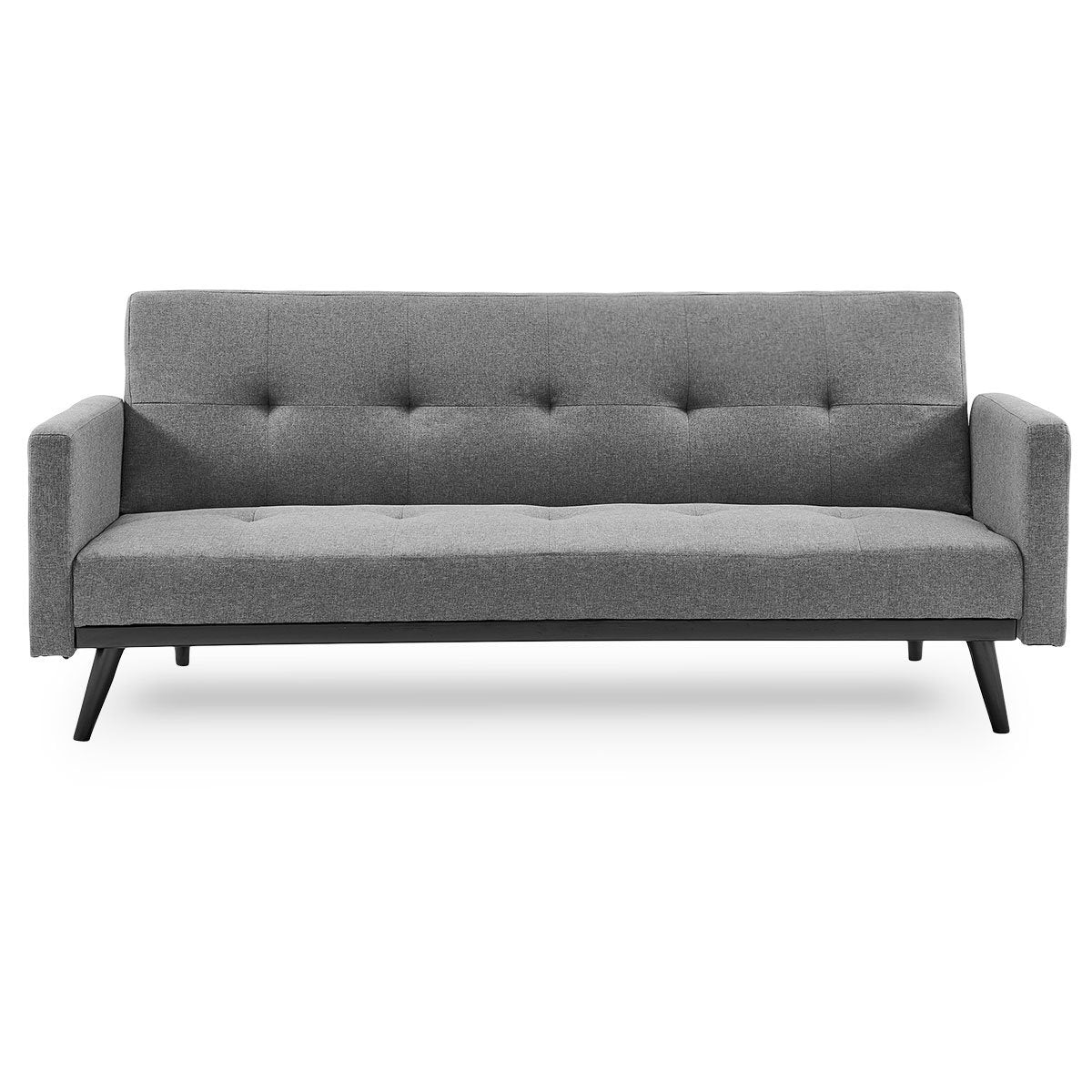 Sarantino Tufted Faux Linen 3-Seater Sofa Bed with Armrests - Light Grey V240-SOFA-M2930-LNN-LGY