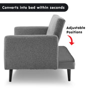Sarantino Tufted Faux Linen 3-Seater Sofa Bed with Armrests - Light Grey V240-SOFA-M2930-LNN-LGY