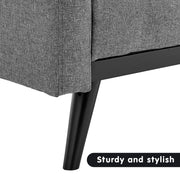 Sarantino Tufted Faux Linen 3-Seater Sofa Bed with Armrests - Light Grey V240-SOFA-M2930-LNN-LGY