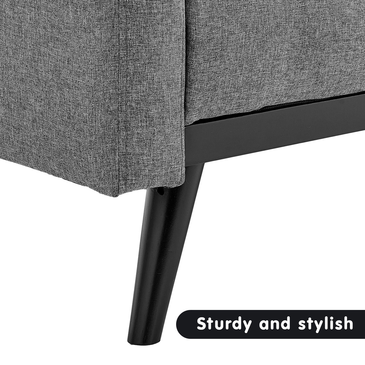 Sarantino Tufted Faux Linen 3-Seater Sofa Bed with Armrests - Light Grey V240-SOFA-M2930-LNN-LGY