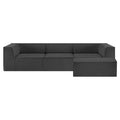 Sarantino Novi 3-Seater Modular Sofa with Ottoman in Black Non-Slip Bottom Lounge V240-SOFA-MLM-232-BK