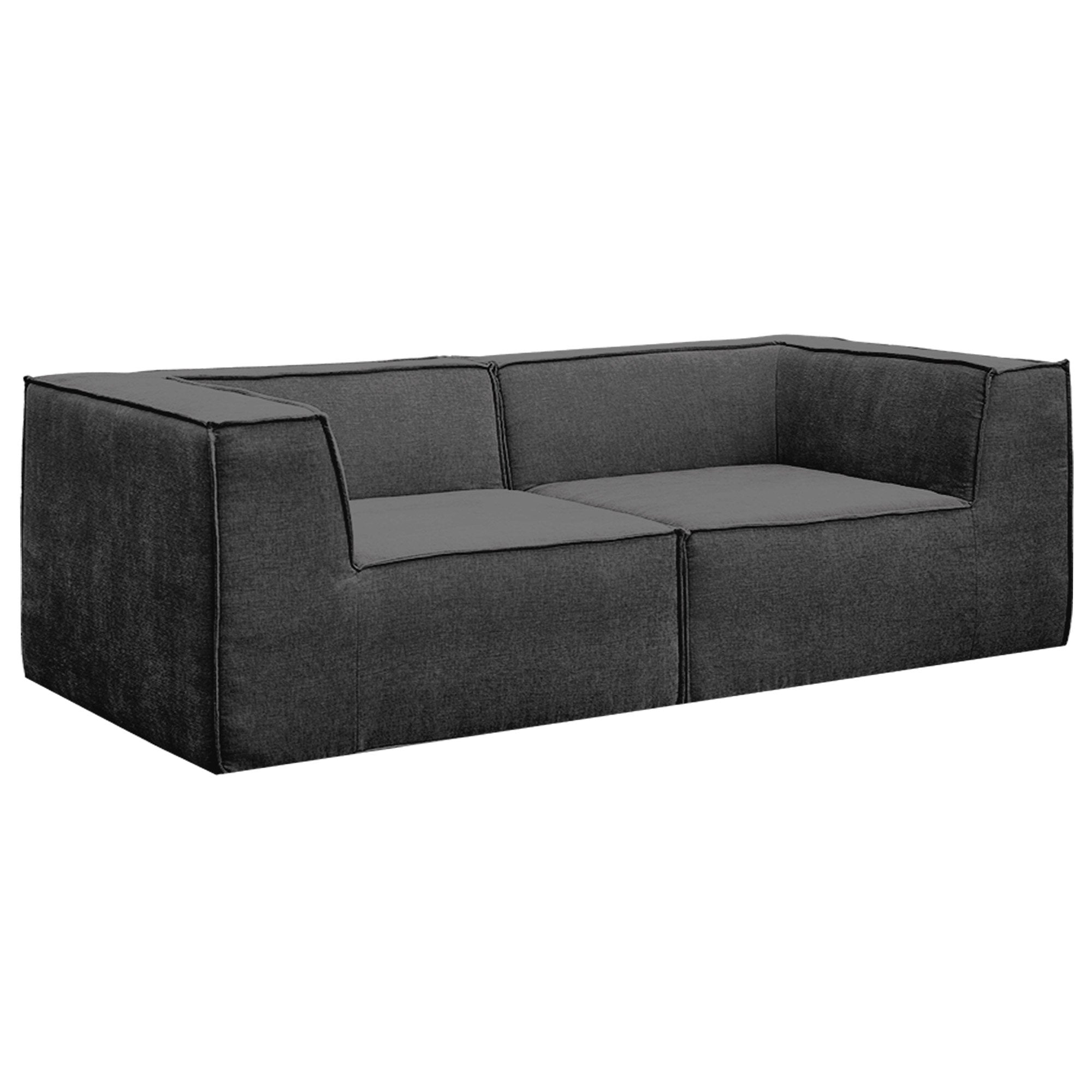 Sarantino Novi 3-Seater Modular Sofa with Ottoman in Black Non-Slip Bottom Lounge V240-SOFA-MLM-232-BK
