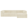 Sarantino Novi 3-Seater Modular Sofa with Ottoman in Cream Non-Slip Bottom Lounge V240-SOFA-MLM-232-CM