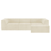 Sarantino Novi 3-Seater Modular Sofa with Ottoman in Cream Non-Slip Bottom Lounge V240-SOFA-MLM-232-CM