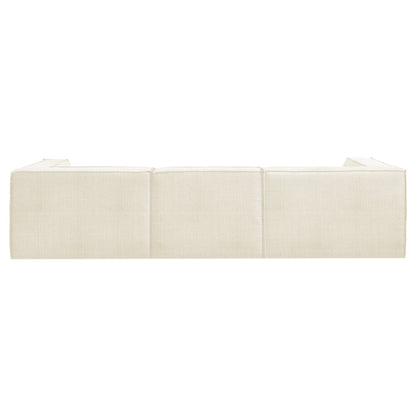 Sarantino Novi 3-Seater Modular Sofa with Ottoman in Cream Non-Slip Bottom Lounge V240-SOFA-MLM-232-CM