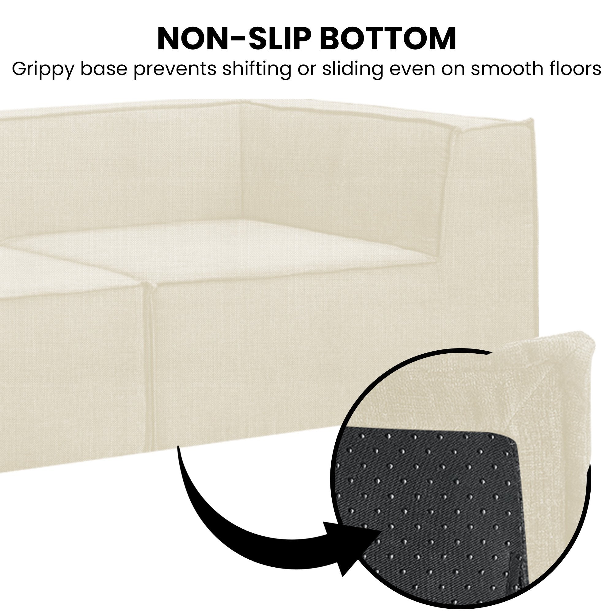Sarantino Novi 3-Seater Modular Sofa with Ottoman in Cream Non-Slip Bottom Lounge V240-SOFA-MLM-232-CM