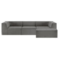 Sarantino Novi 3-Seater Modular Sofa with Ottoman in Grey Non-Slip Bottom Lounge V240-SOFA-MLM-232-GY