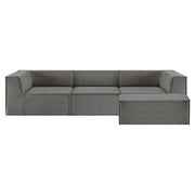 Sarantino Novi 3-Seater Modular Sofa with Ottoman in Grey Non-Slip Bottom Lounge V240-SOFA-MLM-232-GY