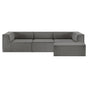 Sarantino Novi 3-Seater Modular Sofa with Ottoman in Grey Non-Slip Bottom Lounge V240-SOFA-MLM-232-GY