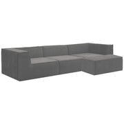 Sarantino Novi 3-Seater Modular Sofa with Ottoman in Grey Non-Slip Bottom Lounge V240-SOFA-MLM-232-GY