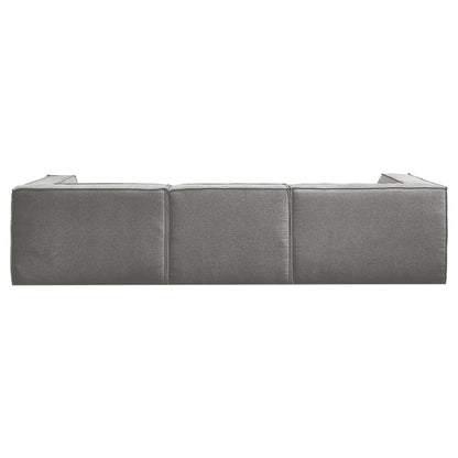 Sarantino Novi 3-Seater Modular Sofa with Ottoman in Grey Non-Slip Bottom Lounge V240-SOFA-MLM-232-GY