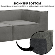 Sarantino Novi 3-Seater Modular Sofa with Ottoman in Grey Non-Slip Bottom Lounge V240-SOFA-MLM-232-GY