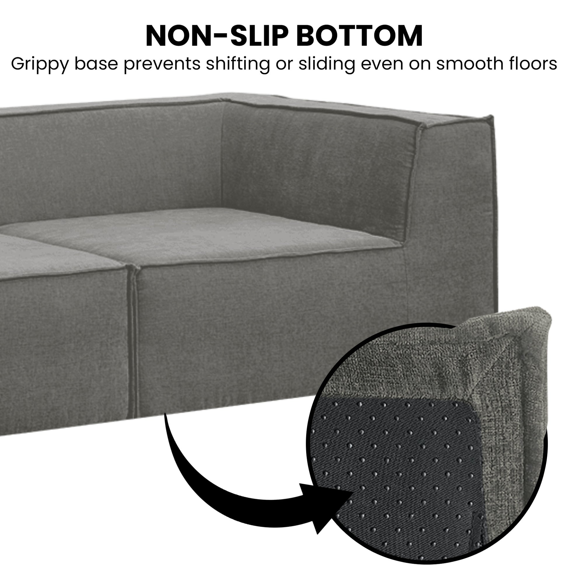 Sarantino Novi 3-Seater Modular Sofa with Ottoman in Grey Non-Slip Bottom Lounge V240-SOFA-MLM-232-GY