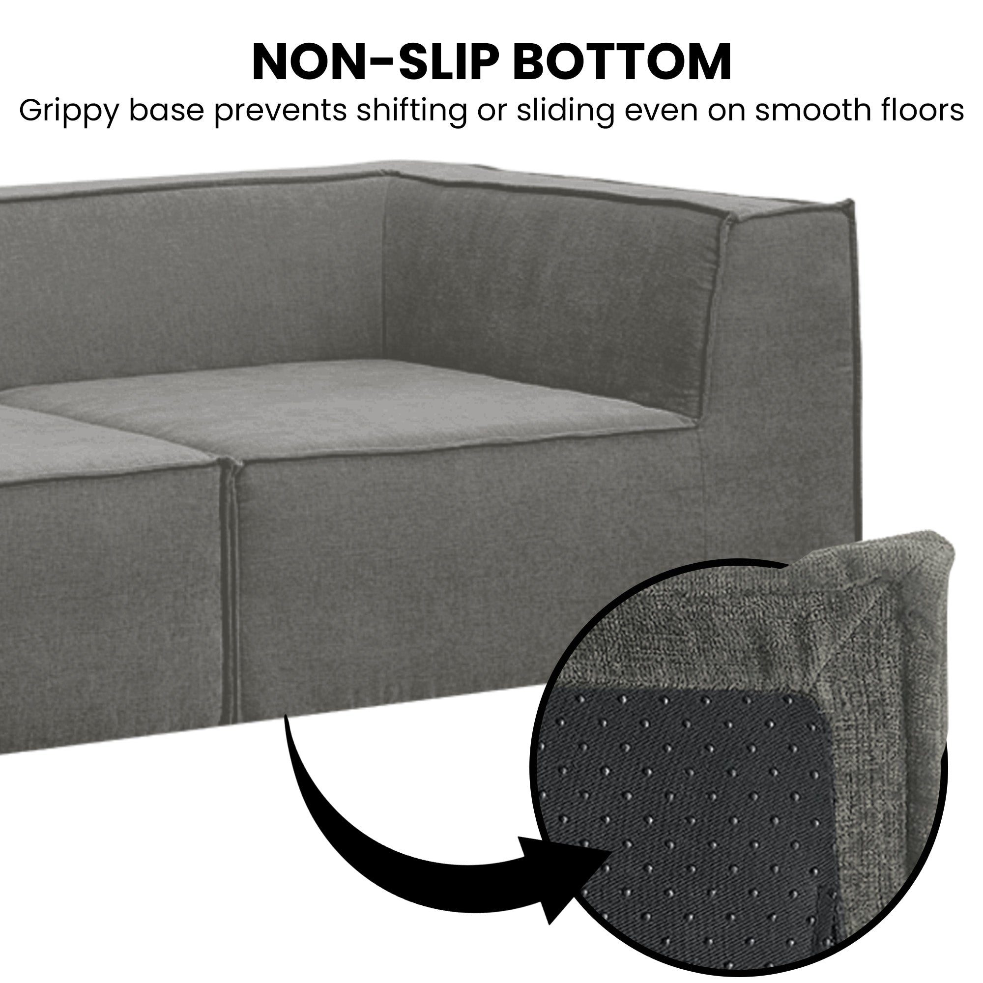 Sarantino Novi 3-Seater Modular Sofa with Ottoman in Grey Non-Slip Bottom Lounge V240-SOFA-MLM-232-GY