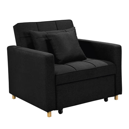 Sarantino Suri 3-in-1 Convertible Lounge Chair Bed - Black V240-SOFA-YGG-7001-LNN-BLK