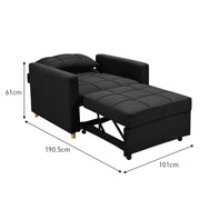 Sarantino Suri 3-in-1 Convertible Lounge Chair Bed - Black V240-SOFA-YGG-7001-LNN-BLK