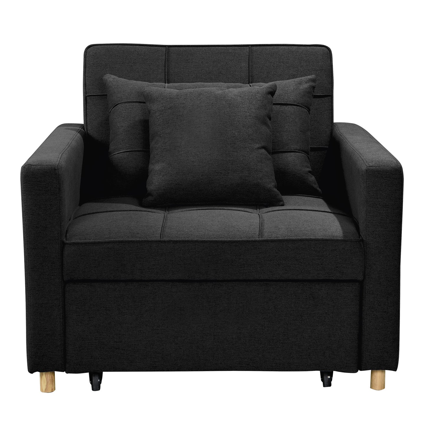 Sarantino Suri 3-in-1 Convertible Lounge Chair Bed - Black V240-SOFA-YGG-7001-LNN-BLK