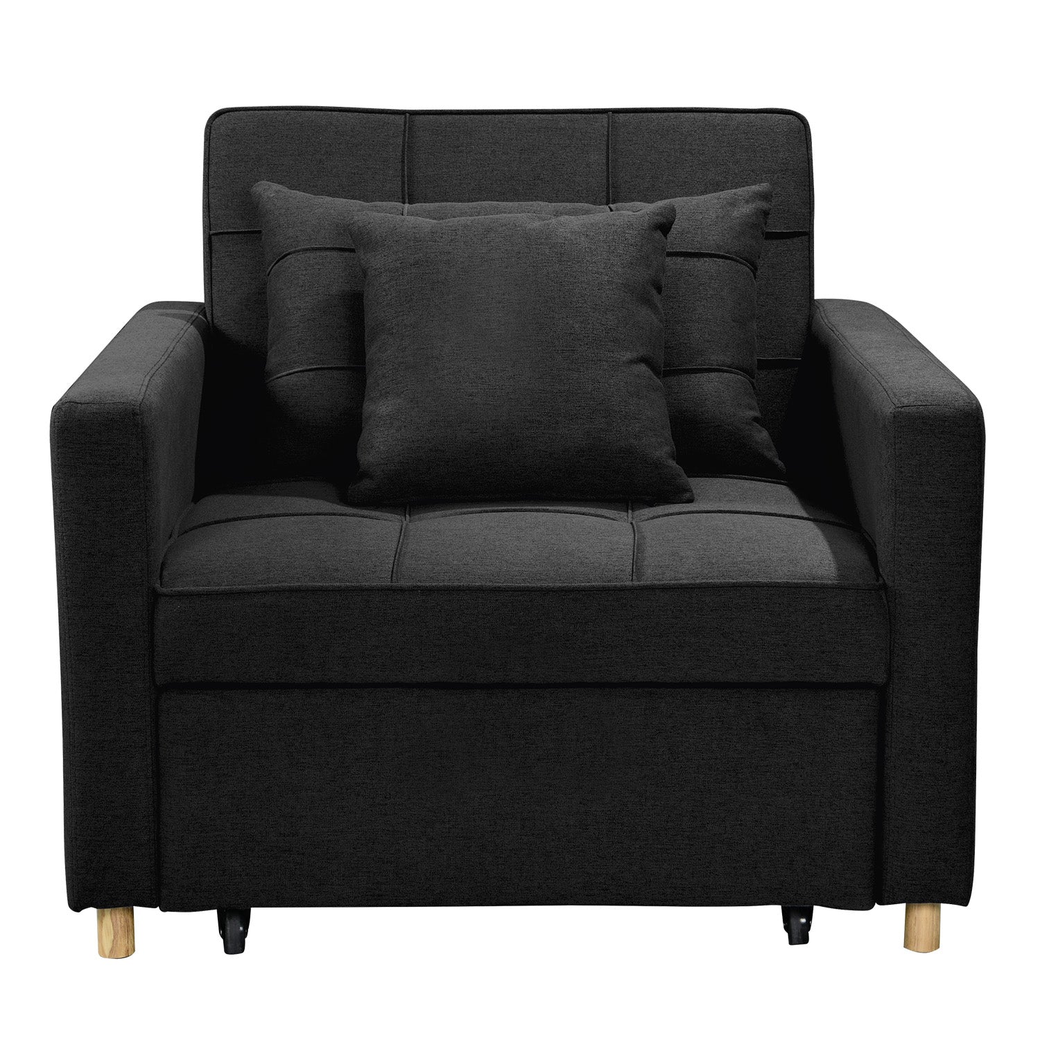 Sarantino Suri 3-in-1 Convertible Lounge Chair Bed - Black V240-SOFA-YGG-7001-LNN-BLK