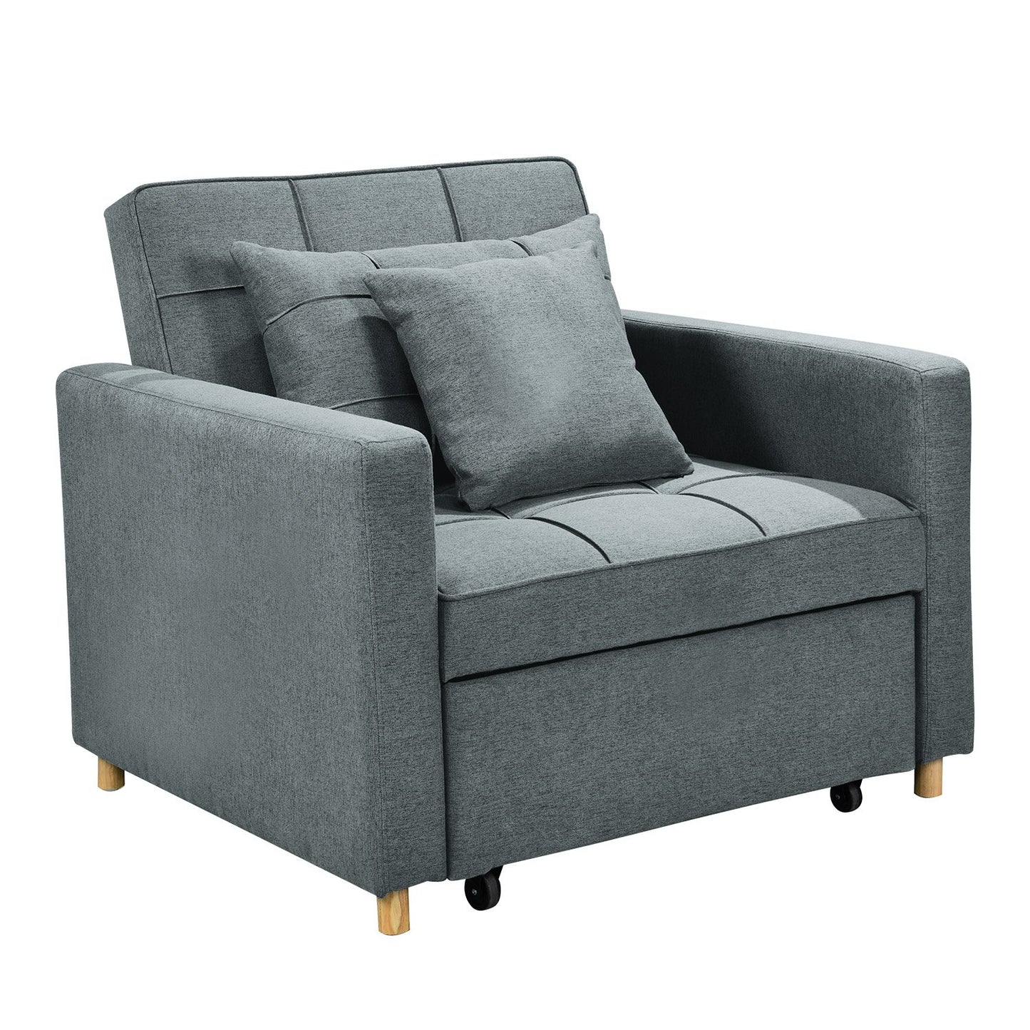 Sarantino Suri 3-in-1 Convertible Sofa Chair Bed - Airforce Blue V240-SOFA-YGG-7001-LNN-BLU