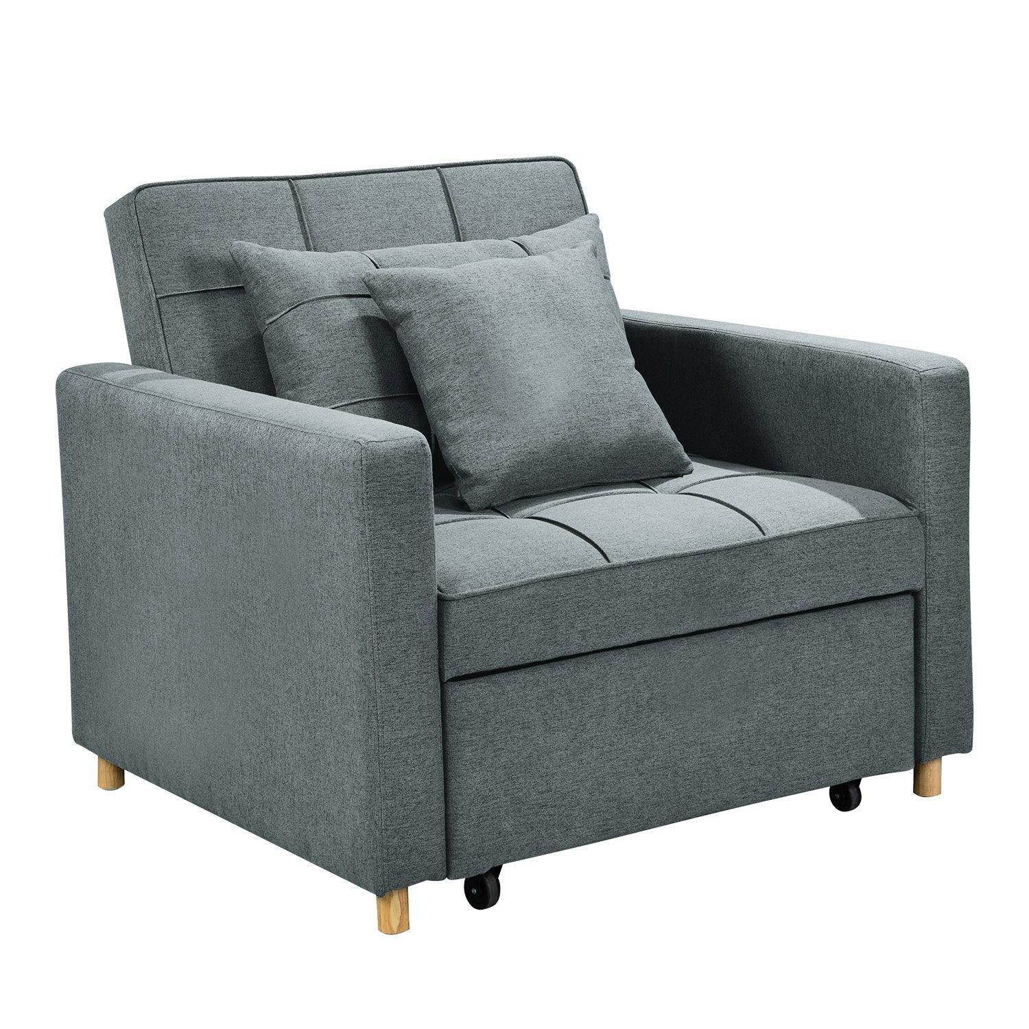 Sarantino Suri 3-in-1 Convertible Sofa Chair Bed - Airforce Blue V240-SOFA-YGG-7001-LNN-BLU