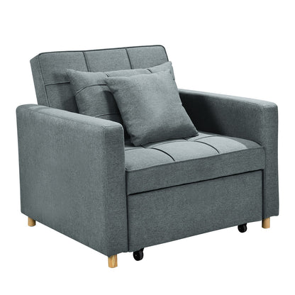 Sarantino Suri 3-in-1 Convertible Sofa Chair Bed - Airforce Blue V240-SOFA-YGG-7001-LNN-BLU