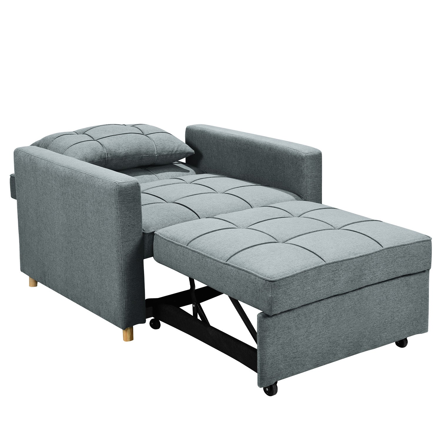 Sarantino Suri 3-in-1 Convertible Sofa Chair Bed - Airforce Blue V240-SOFA-YGG-7001-LNN-BLU