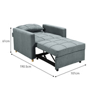 Sarantino Suri 3-in-1 Convertible Sofa Chair Bed - Airforce Blue V240-SOFA-YGG-7001-LNN-BLU