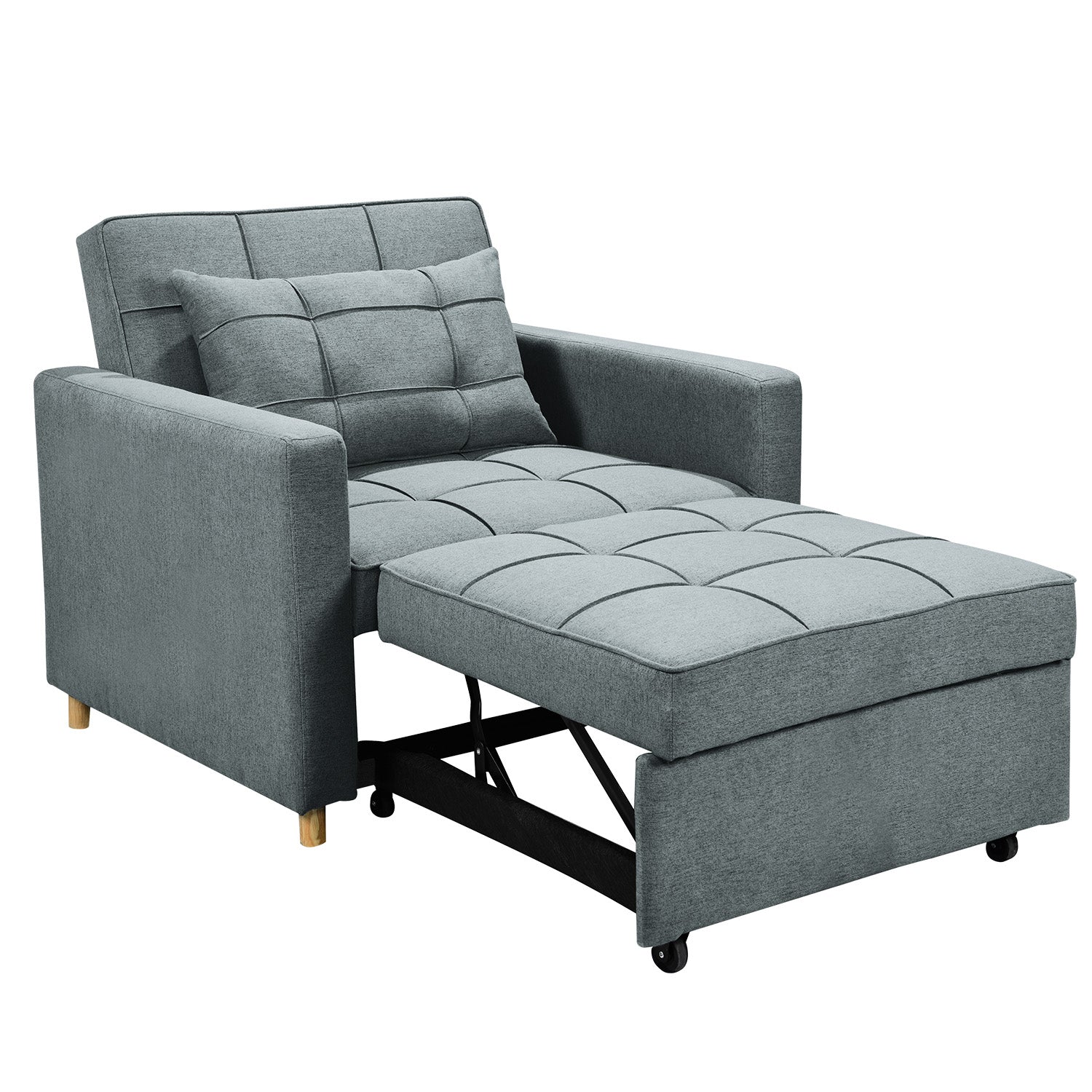 Sarantino Suri 3-in-1 Convertible Sofa Chair Bed - Airforce Blue V240-SOFA-YGG-7001-LNN-BLU