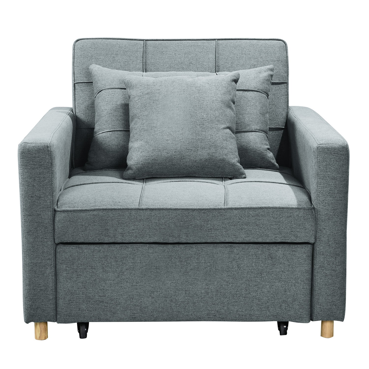 Sarantino Suri 3-in-1 Convertible Sofa Chair Bed - Airforce Blue V240-SOFA-YGG-7001-LNN-BLU
