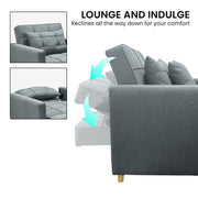 Sarantino Suri 3-in-1 Convertible Sofa Chair Bed - Airforce Blue V240-SOFA-YGG-7001-LNN-BLU