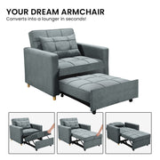 Sarantino Suri 3-in-1 Convertible Sofa Chair Bed - Airforce Blue V240-SOFA-YGG-7001-LNN-BLU