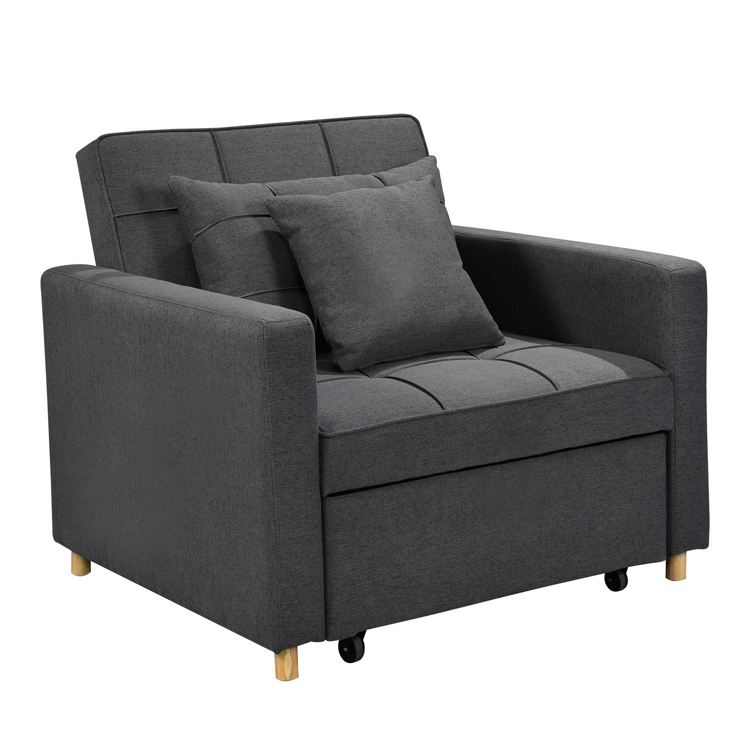 Sarantino Suri 3-in-1 Convertible Lounge Chair Bed - Dark Grey V240-SOFA-YGG-7001-LNN-DGY