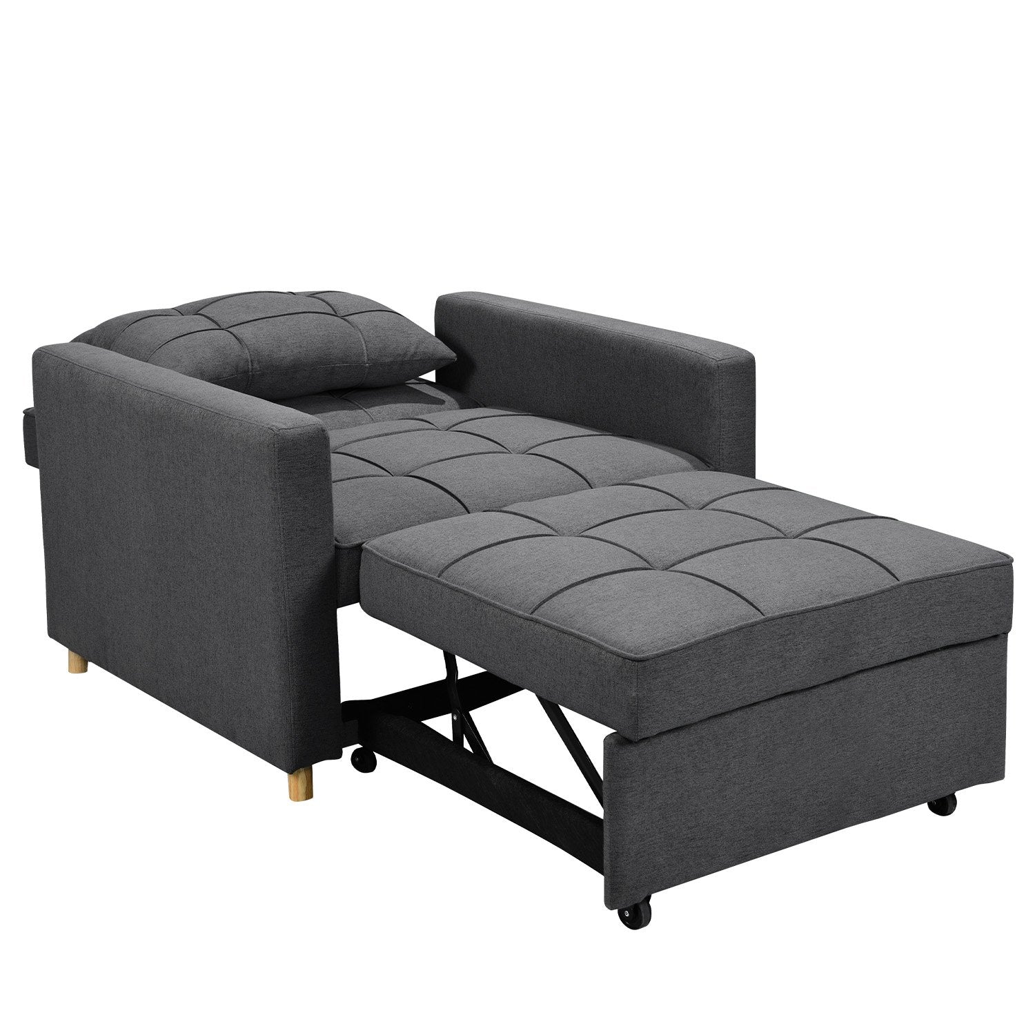 Sarantino Suri 3-in-1 Convertible Lounge Chair Bed - Dark Grey V240-SOFA-YGG-7001-LNN-DGY