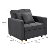 Sarantino Suri 3-in-1 Convertible Lounge Chair Bed - Dark Grey V240-SOFA-YGG-7001-LNN-DGY
