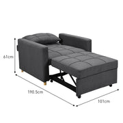 Sarantino Suri 3-in-1 Convertible Lounge Chair Bed - Dark Grey V240-SOFA-YGG-7001-LNN-DGY